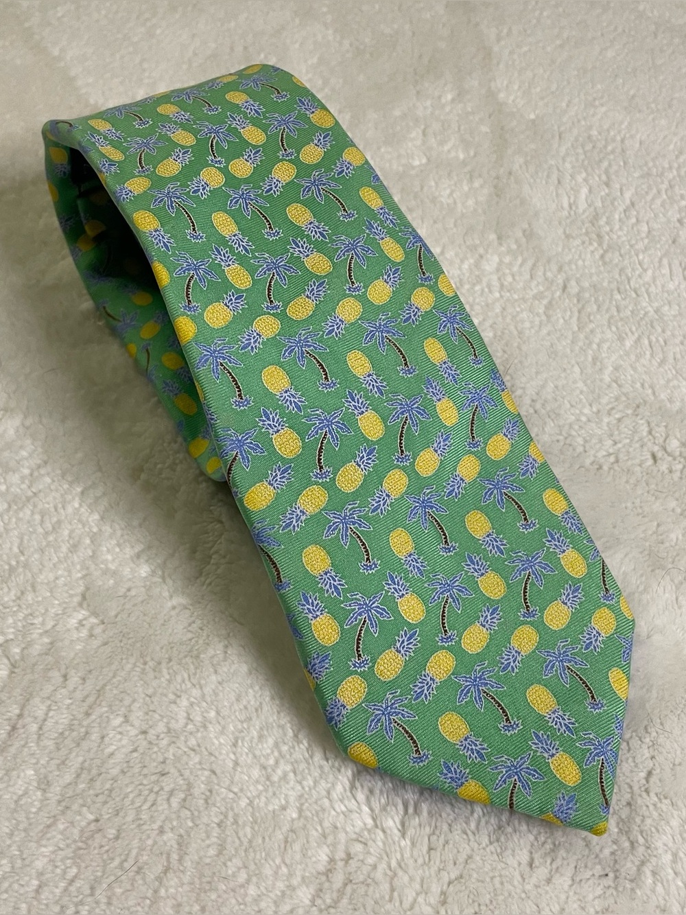 Tropical Palm Tree and Pineapple Vacation Tie